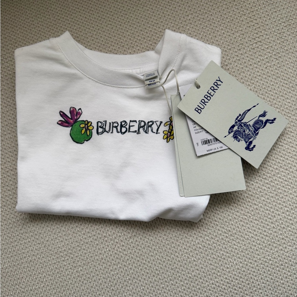 Burberry Kids White Tee NWT size 18months